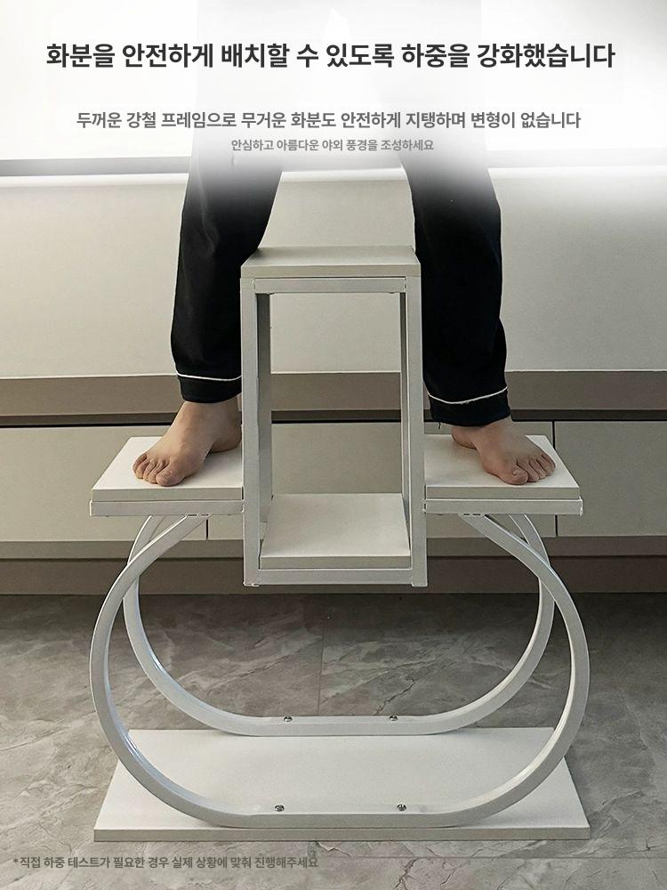 화분 선반 거실 대 진열대 받침대 베란다 정리 단 꽃 거치대 인테리어 원목 - 상세 이미지 3