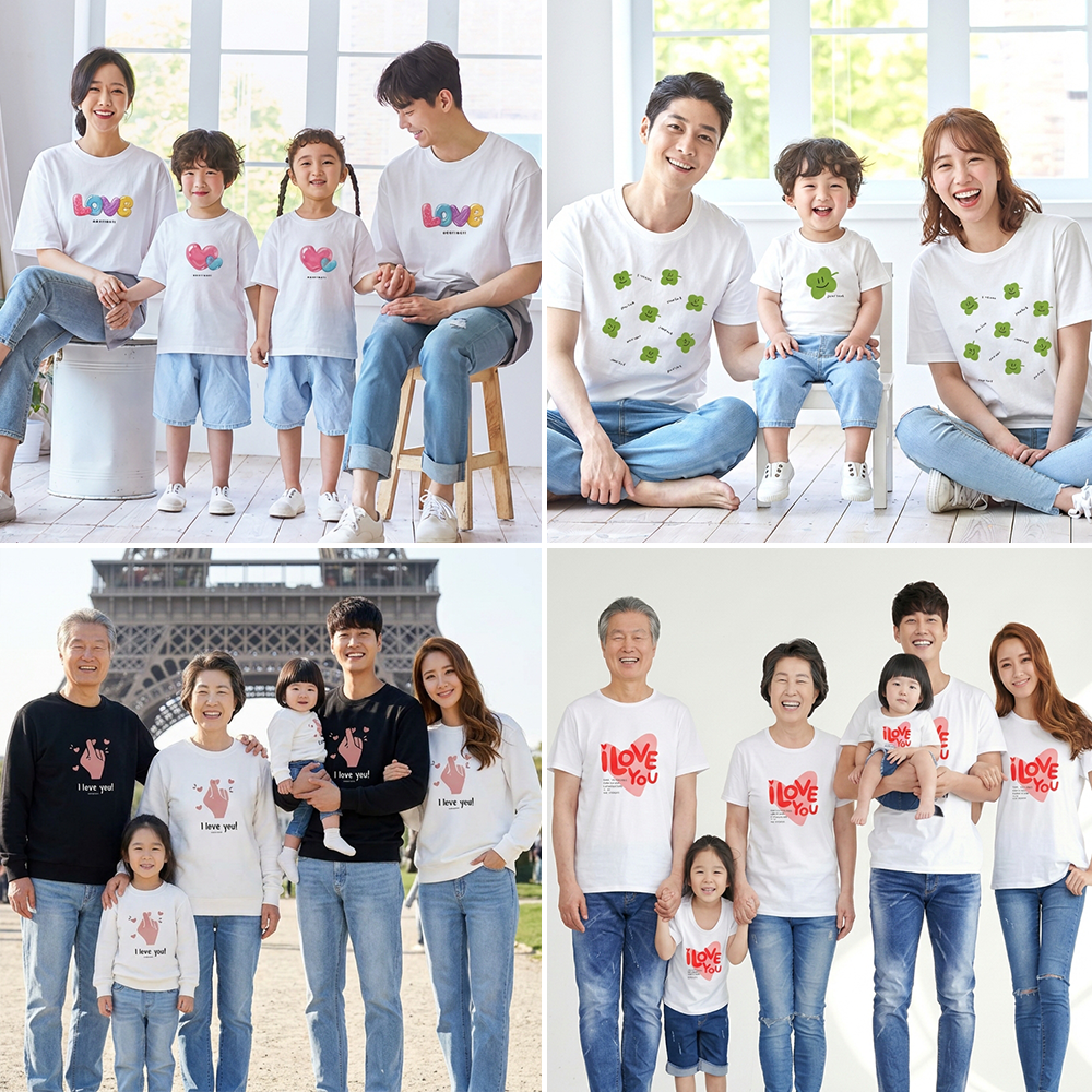 몽피마피 가족티 패밀리룩 돌촬영 여행 사진의상 반팔 맨투맨 칠순 팔순 - 상품 이미지