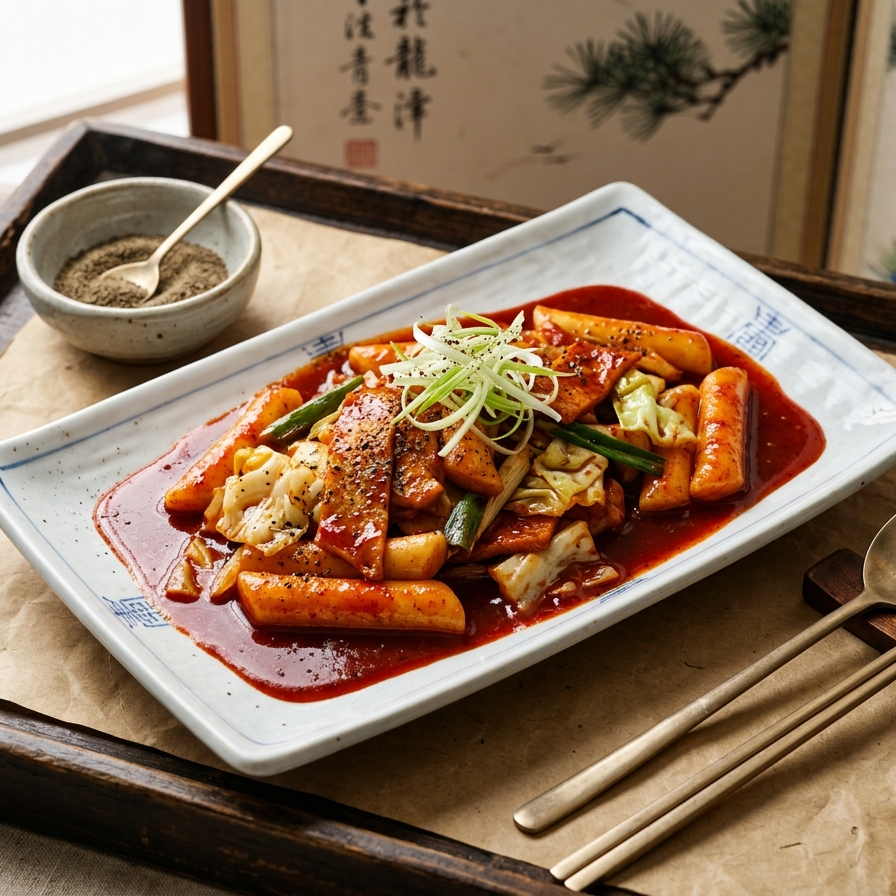 밀키트랜드 위켄드 고메 국산 본초당 황금후추 신선 매운 떡볶이 밀키트 2인분 621g - 상세 이미지 4