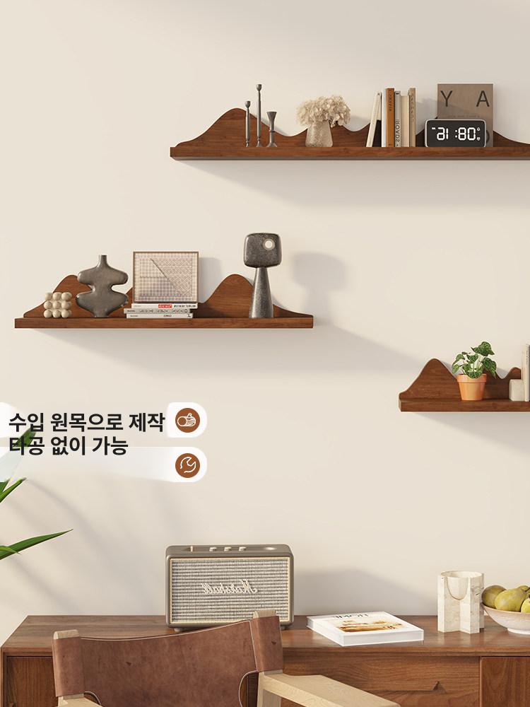 인테리어 벽선반 원목 우드 랙 벽걸이 브라켓 무도장 빈티지 북선반 카페 - 상세 이미지 2