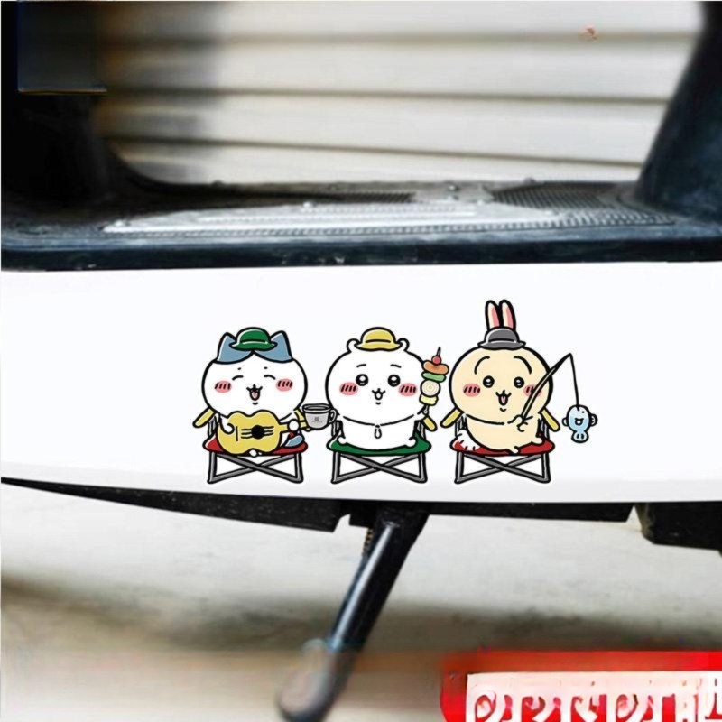 치이카와 자동차 차체 반사 스티커 오토바이 스쿠터 장식 데칼 캐릭터 외장 꾸미기 스타일 A 12x7 - 상품 이미지