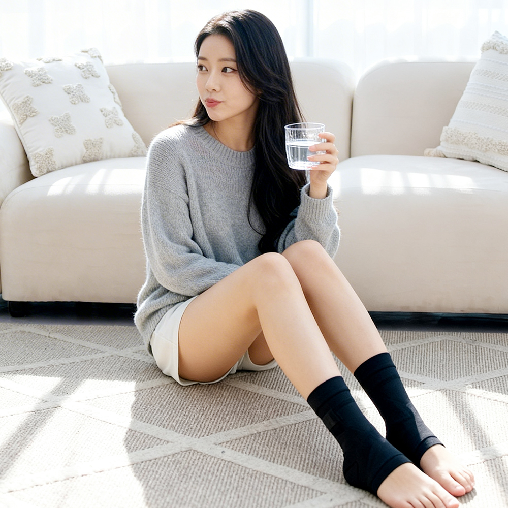 닥터코어런 블랙 베이비랩 출산발목보호대 산모 임산부 산후 얇은 아대 1쌍 - 상세 이미지 2