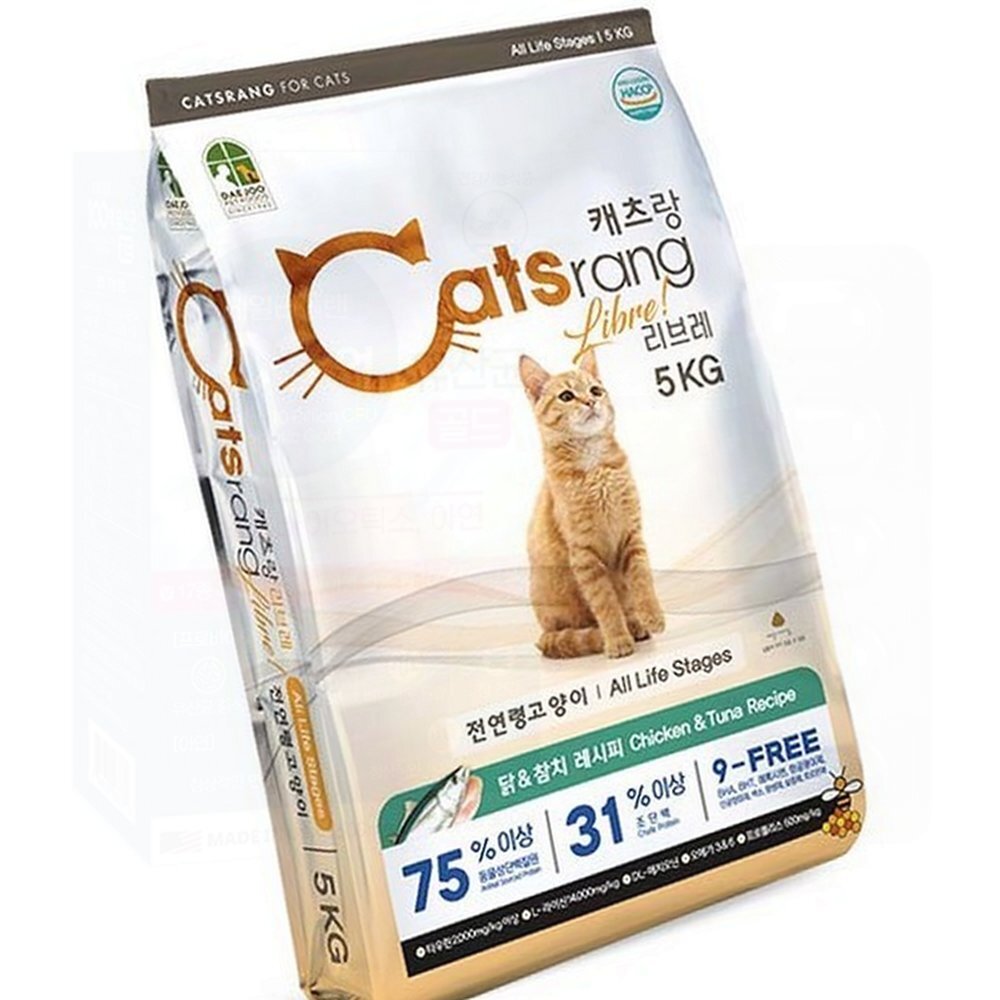 프로폴리스 첨가 고양이 사료 토코페롤 이동식 캣츠랑 리브레 전연령 고양 사료 - 상품 이미지