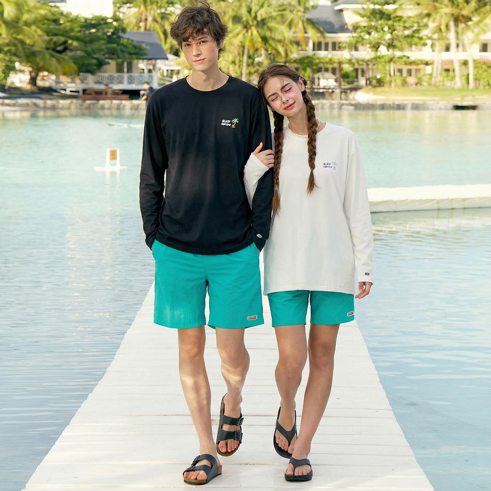 블랙몬스터핏 서프사이드 래쉬가드 롱슬리브 긴팔 수영복 상의 커플 체형커버 이미지 4