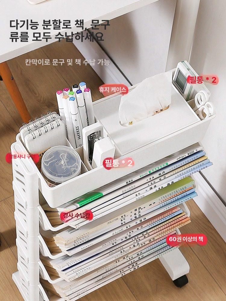 사무실 책꽂이장 이동식 간이 책상밑 서재 수납장 정리함 스탠드 책장 도서정리 - 상세 이미지 3
