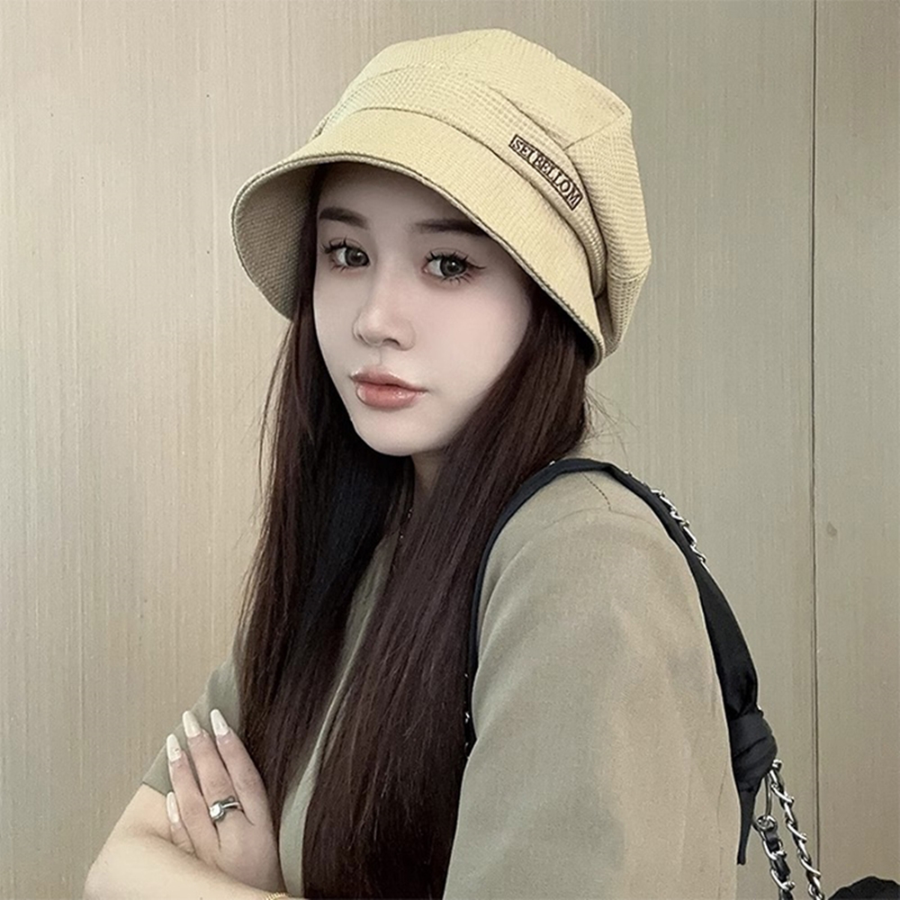 여성 중년 레터링 두건 비니 가을 벙거지 모자 - 상품 이미지
