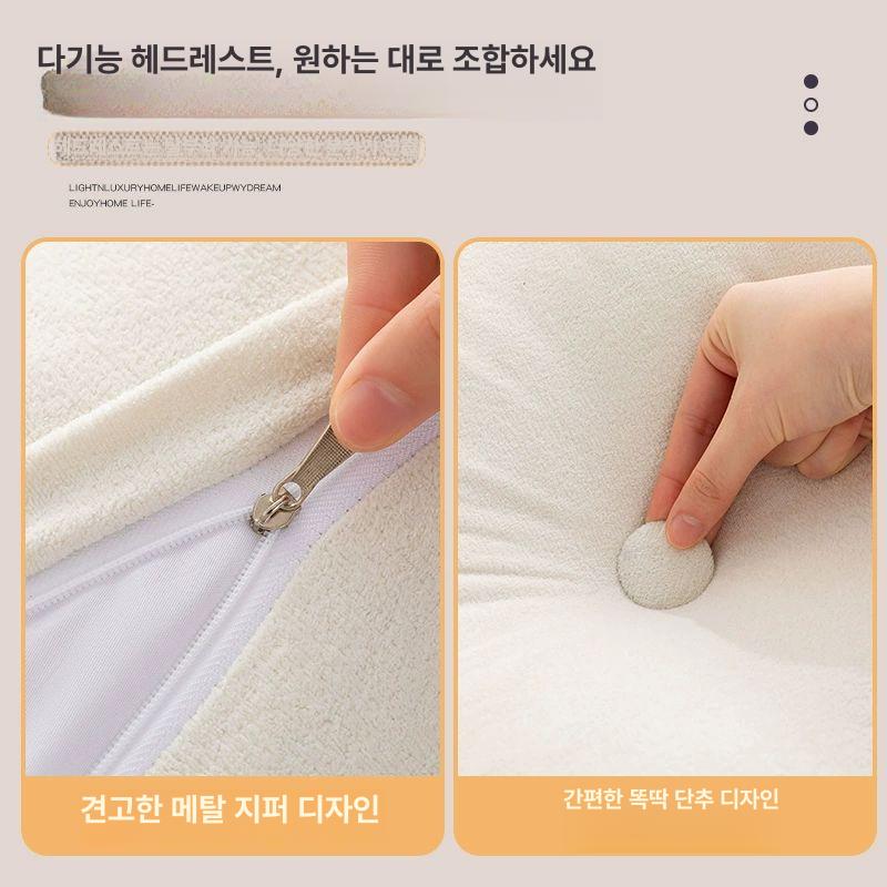 침대 쿠션 삼각 베개 대형 바디필로우 고탄성 패브릭 베이지화이트 1.2m 120x50x20cm 1개 - 상세 이미지 5