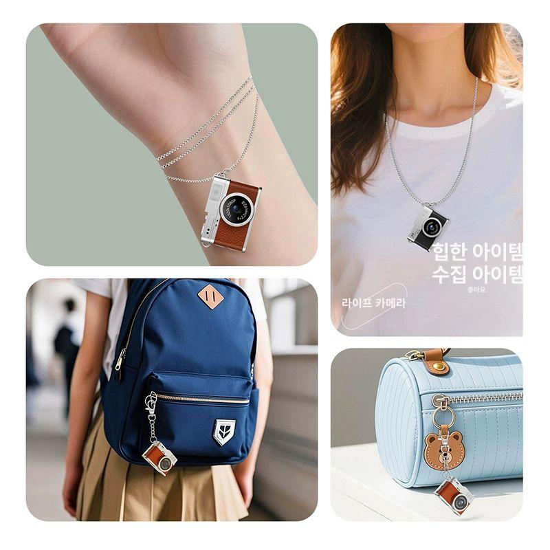 초소형 키링 캠 빈티지 B 디카 카메라 초미니 레트로 럭셔리브라운 기본구성 + 64GB 메모리 - 상세 이미지 4