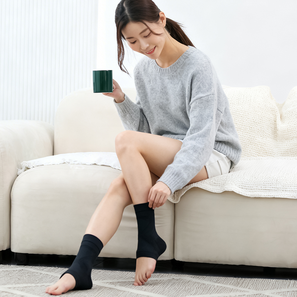 닥터코어런 블랙 베이비랩 출산발목보호대 산모 임산부 산후 얇은 아대 1쌍 - 상세 이미지 3