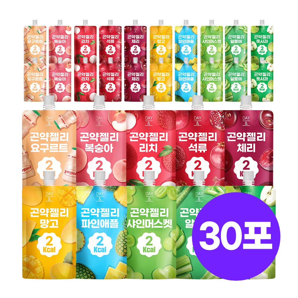 데이앤 에브리데이팩 곤약젤리 10가지맛 믹스 150g 30개 가격 추이 참앤들황토농원 데이앤 에브리데이팩 곤약젤리 10가지맛 믹스 150g 30개 - 최저가 14,900원