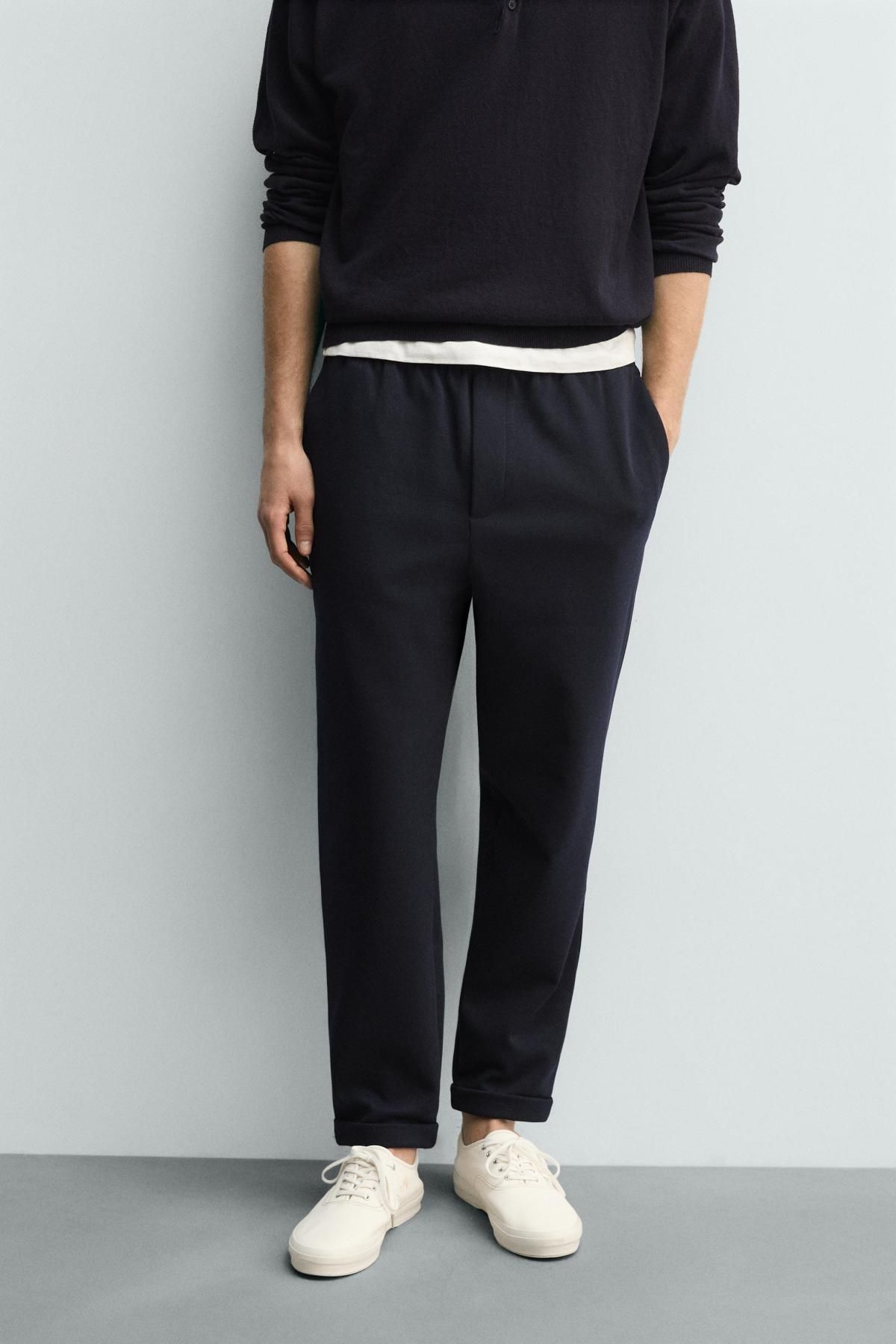 자라 테크니컬 논아이론 조거 웨이스트 팬츠 0347/890 NAVY MARL - 상품 이미지