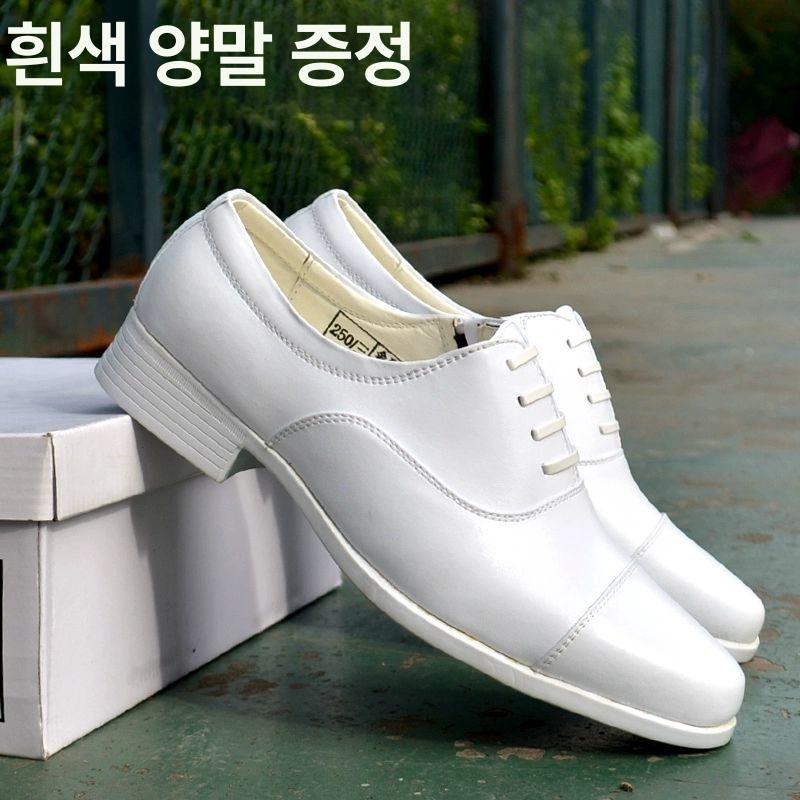 웨딩 구두 프리미엄 남성 발편한 무대 신랑 공연 블랙 백구두 화이트 (신축성 밴드) 38 - 상세 이미지 2