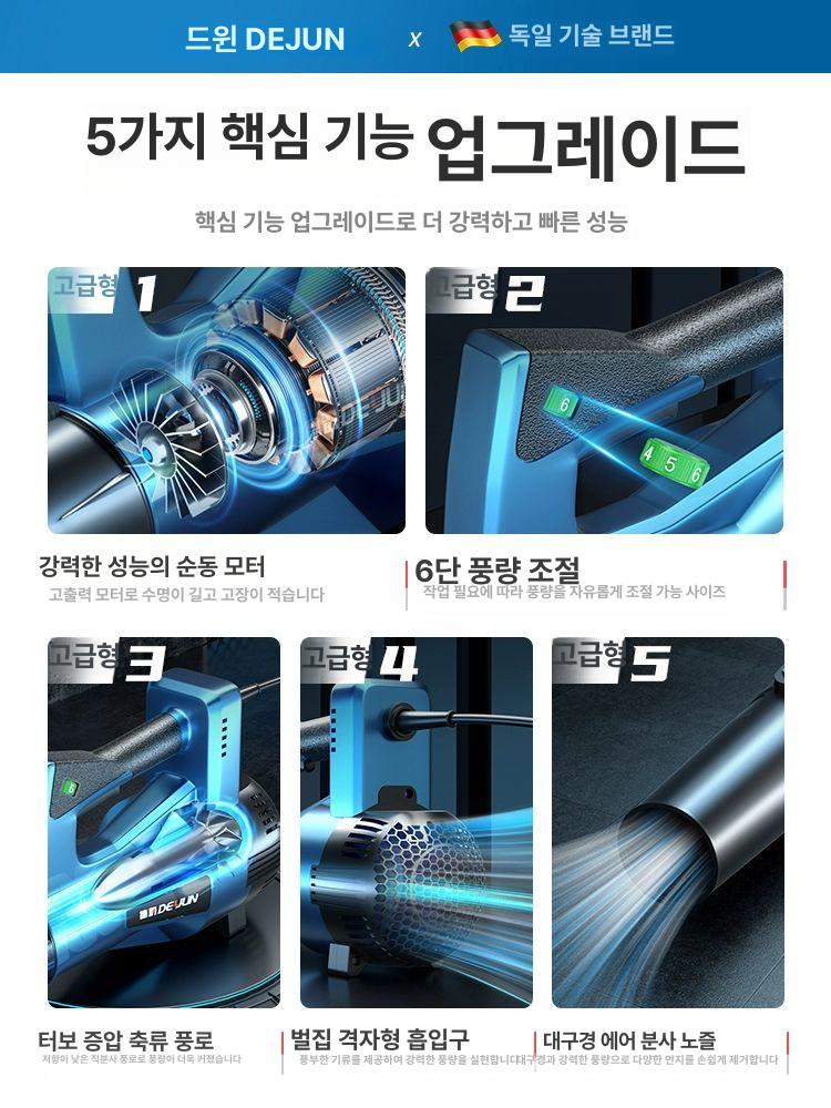 대포 송풍기 유선 독일기술 청소기 속도조절 낙엽 6단 데몬 게일 4600W 6단 3m - 상세 이미지 4