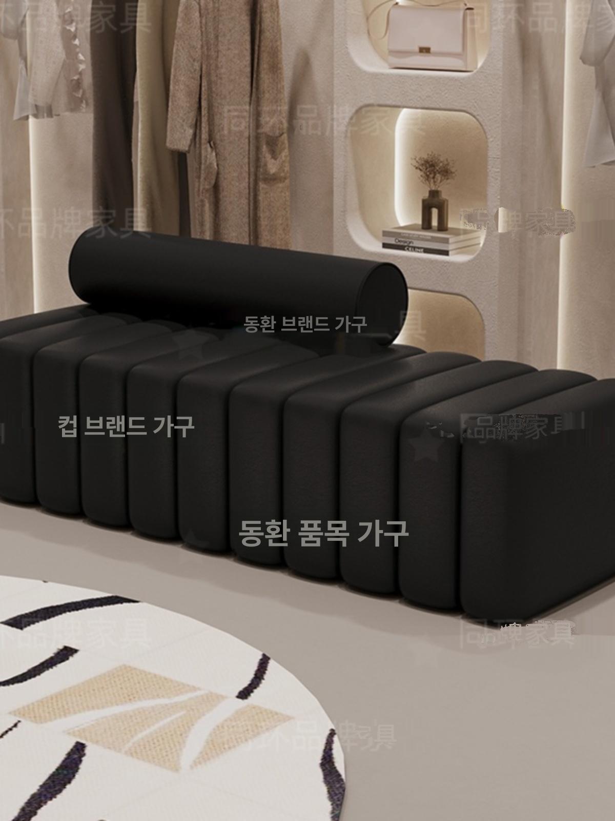 등받이없는 벤치쇼파 병원 대기실 매장 가죽 좌석 스툴 - 상세 이미지 5