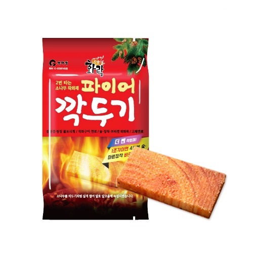 화락 파이어 깍두기 착화제 소나무 천연 불쏘시개 장작 숯 27g, 30개