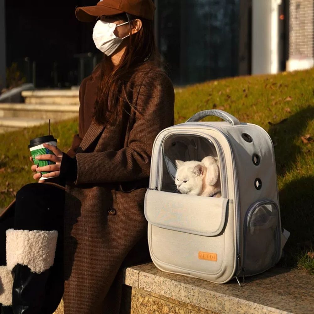 강아지 가방 백팩 메쉬 고양이 이동장 반려동물가방 펫이동장 반려용품 외출가방 - 상세 이미지 2