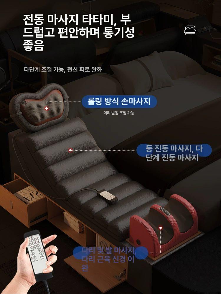 가죽 침대 더블 사이즈 블랙 모던 심플 인테리어 침실 가구 가죽프레임 침대 프레임 - 상세 이미지 4