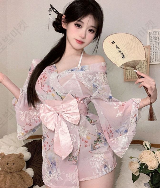 일본기모노 단체복 코스프레 빅사이즈 벚꽃 무대 공연 - 상품 이미지