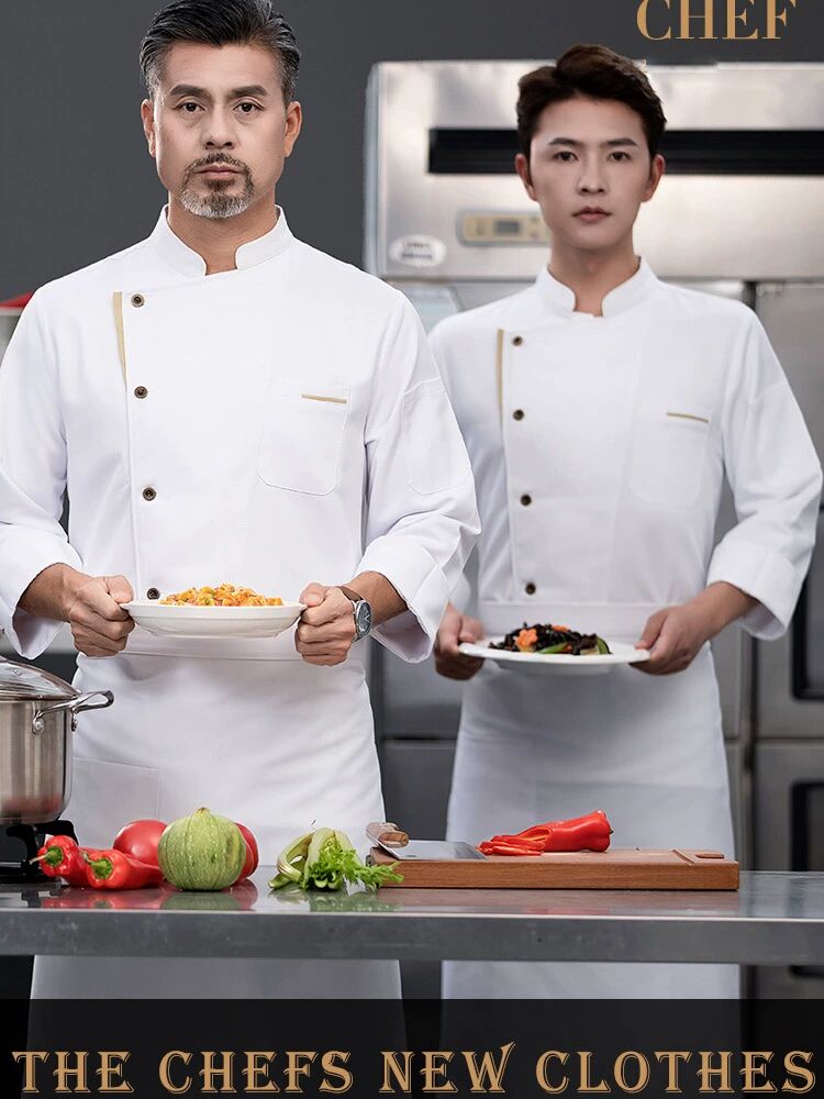 조리복 쉐프복 조리사복 탑 중식 셰프복 주방유니폼 제빵 [DZS 골드 삼각 반팔] 화이트 (상의만) M - 상세 이미지 4