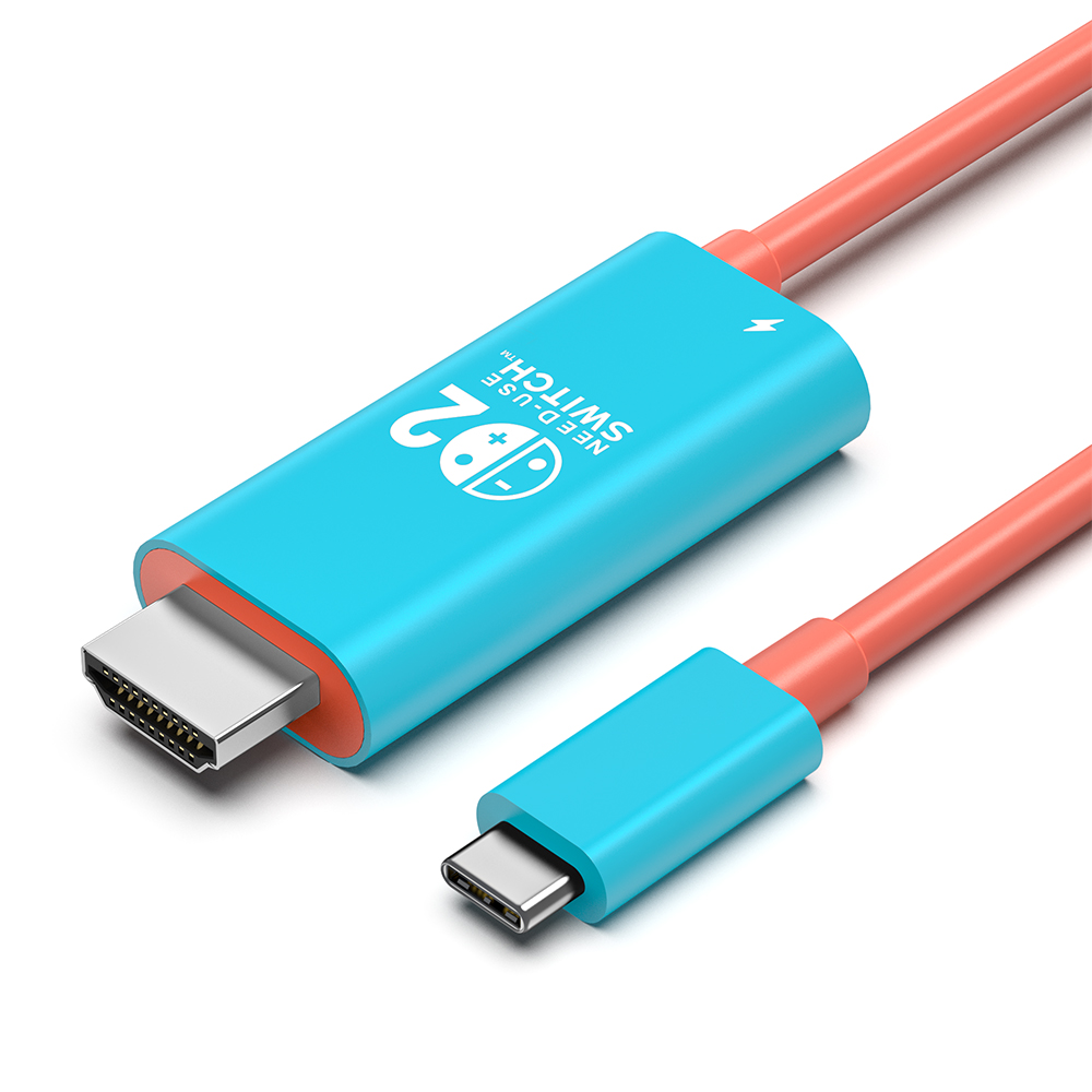 닌텐도 스위치2 미니독 TV연결 PD100W 충전 HDMI 케이블 레드블루 - 상세 이미지 3