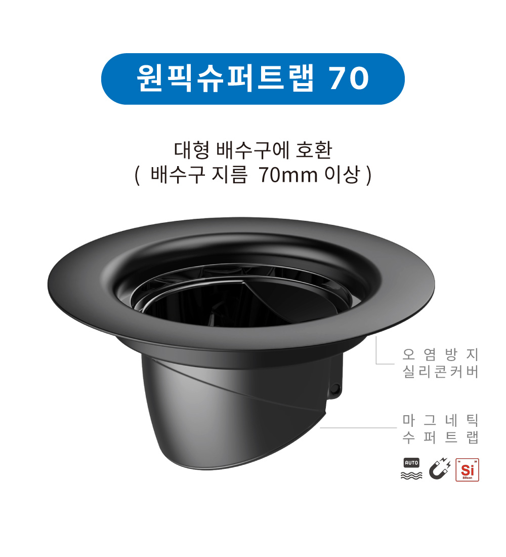 투텍 원픽 슈퍼트랩 하수구 자석 트랩 욕실 화장실 베란다 바닥 배수구 냄새 벌레 차단 - 상세 이미지 3