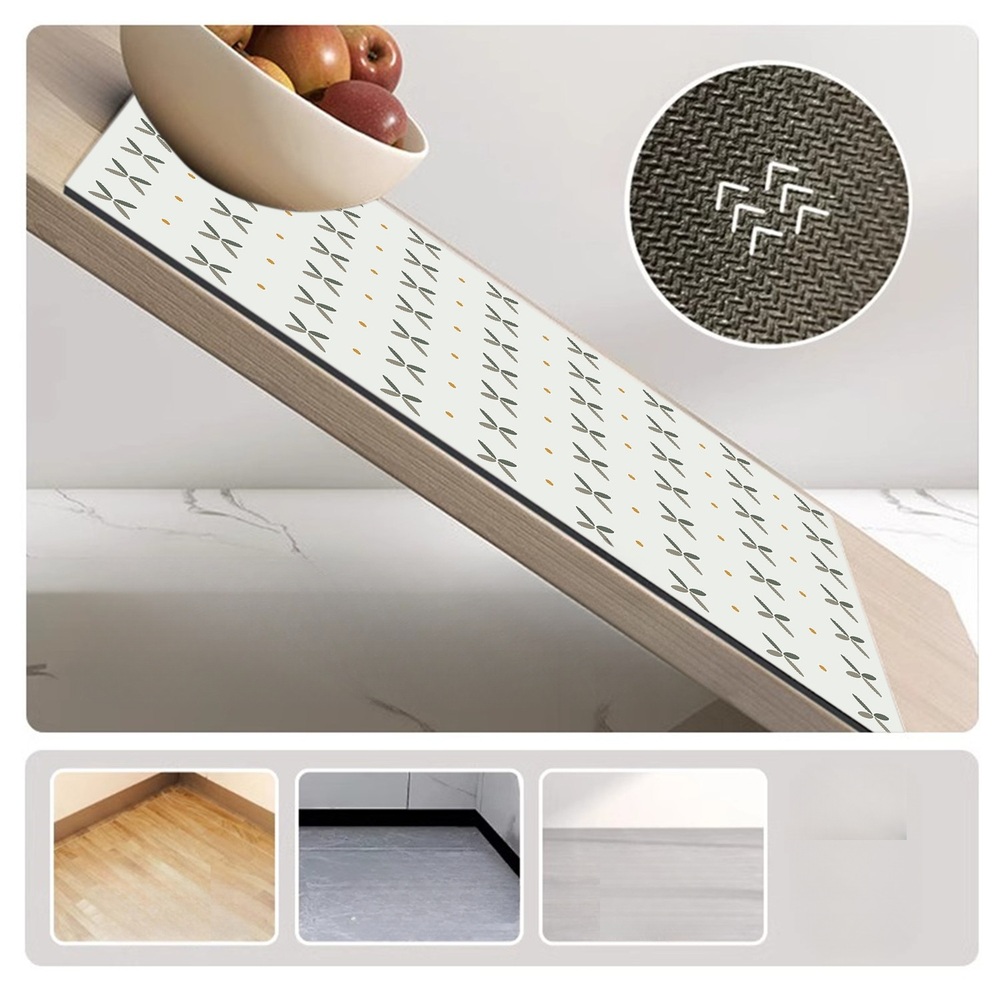 잘라쓰는 특대형 주방매트 대형 북유럽 PVC가죽 충격흡수  구름나비 100x120cm - 상세 이미지 5