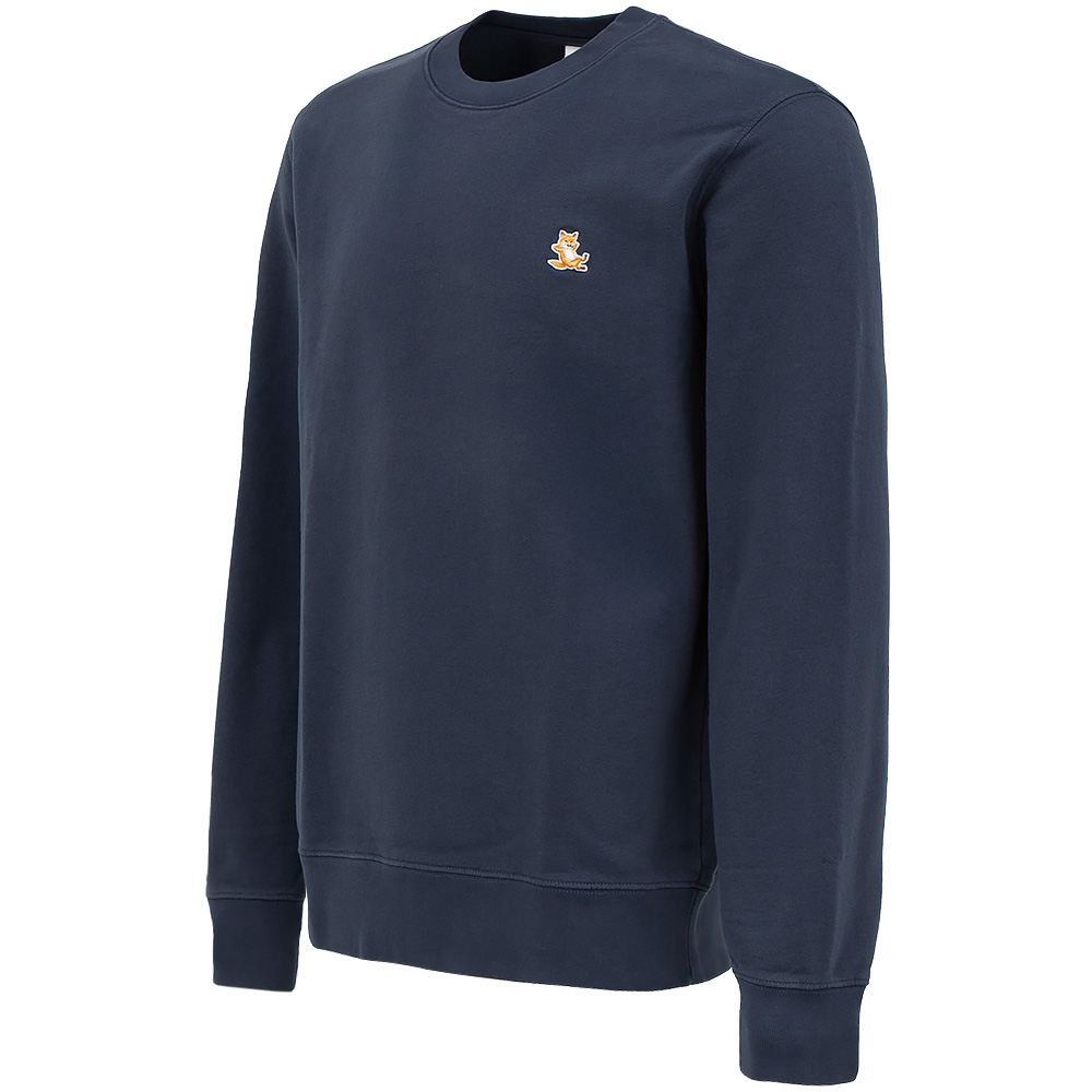 메종키츠네 칠랙스 폭스 패치 네이비 맨투맨 LM00303KM0001 P476 (2025 S/S) L,XL - 상세 이미지 2