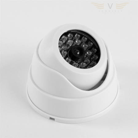 [브이커머스협력사]브이커머스 가짜카메라 방범CCTV 점멸LED 모형 LED 감시 카메라 화이트