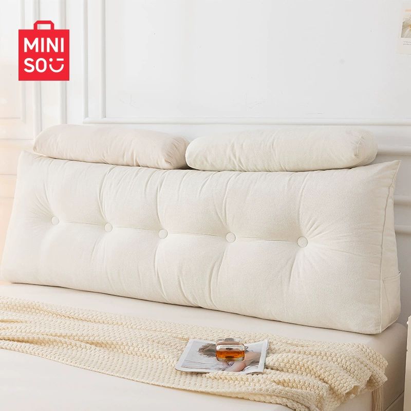 침대 쿠션 삼각 베개 대형 바디필로우 고탄성 패브릭 베이지화이트 1.2m 120x50x20cm 1개 - 상세 이미지 2