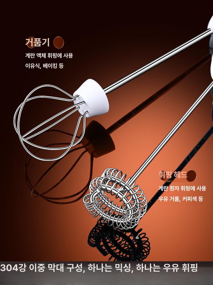 미니 계란 휘핑기 핸디 베이킹 전동 머랭 충전식 제빵 스탠다드 [차이나레드] 라떼 아트 컵 - 상세 이미지 3