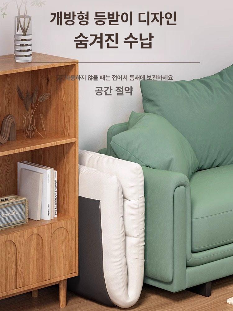 1인용 소파 접이식 거실의자 각도조절 등받이 소파베드 폴딩 원룸 리클라이너 - 상세 이미지 3