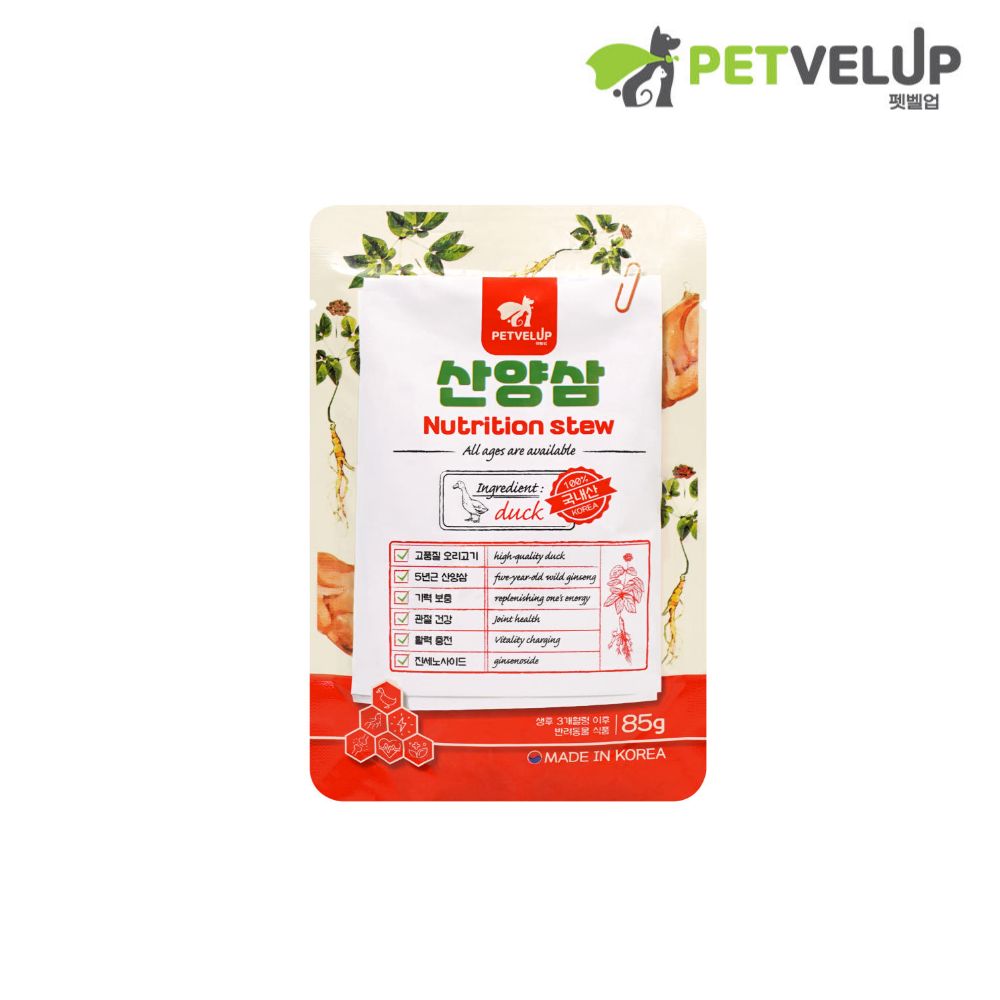 반려동물 강아지 사료(습식) 산양삼 스튜_펫벨업 오리, 85g, 3개 - 상품 이미지