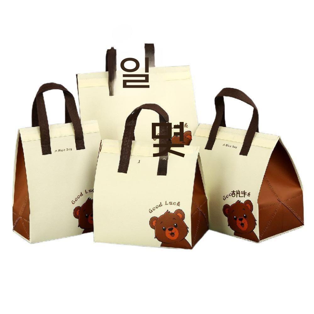 테이크아웃 손잡이 보냉팩 보냉 100개 일회용 백 포장 단열 디저트 - 상품 이미지