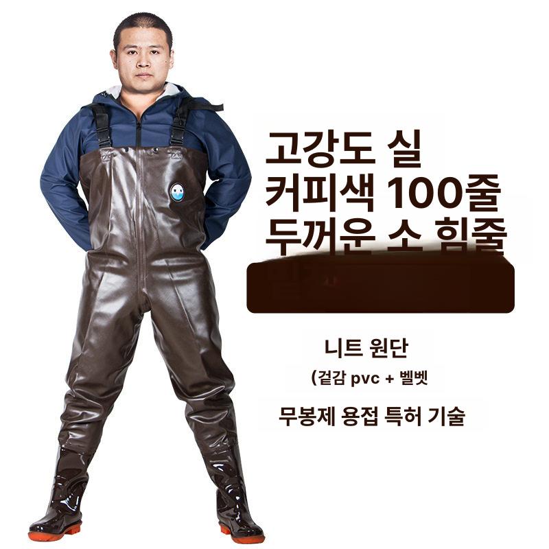 웨이딩 가슴장화 100 38 실크 블랙 갯벌체험 두꺼운 딥그린도톰형 38 - 상세 이미지 3