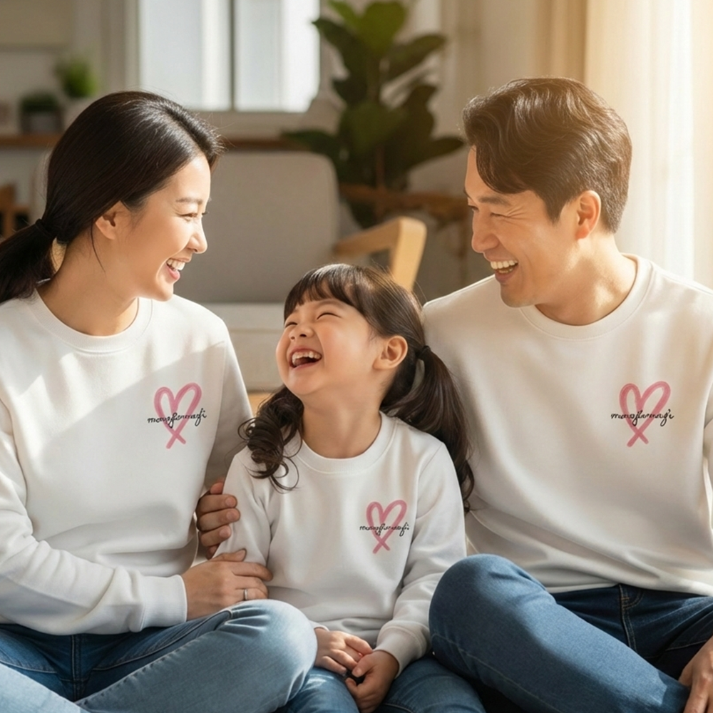 몽피마피 러브레터 가족티 패밀리룩 돌촬영 여행 사진의상 반팔 맨투맨 이미지 7