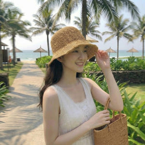 라피아햇 휴양지모자 라탄 대두버킷햇 챙넓은 여성모자 솔직 후기 | 실사용자 리뷰 분석 - 상품 이미지 1