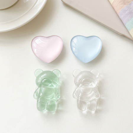 아크릴 곰돌이 하트 그립톡 홀더 스마트톡 자석 휴대폰 거치대