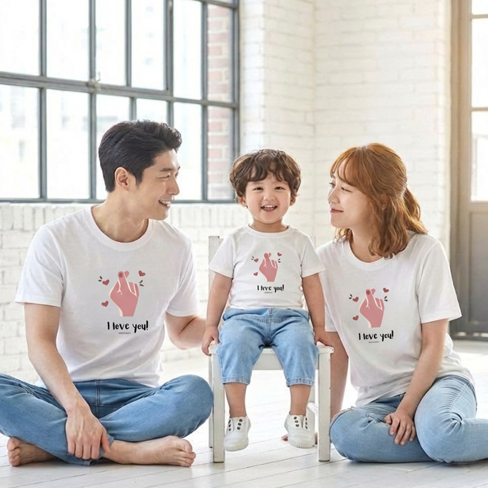몽피마피 알라뷰 가족티 패밀리룩 돌촬영 여행 사진의상 반팔 맨투맨 이미지 8