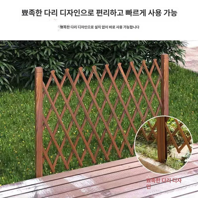 주택 목재 담장 휀스 지면 펜스 탄화 가림막 삽입 [지면삽입형] 높이 180cm 길이 220cm 중간 - 상세 이미지 5