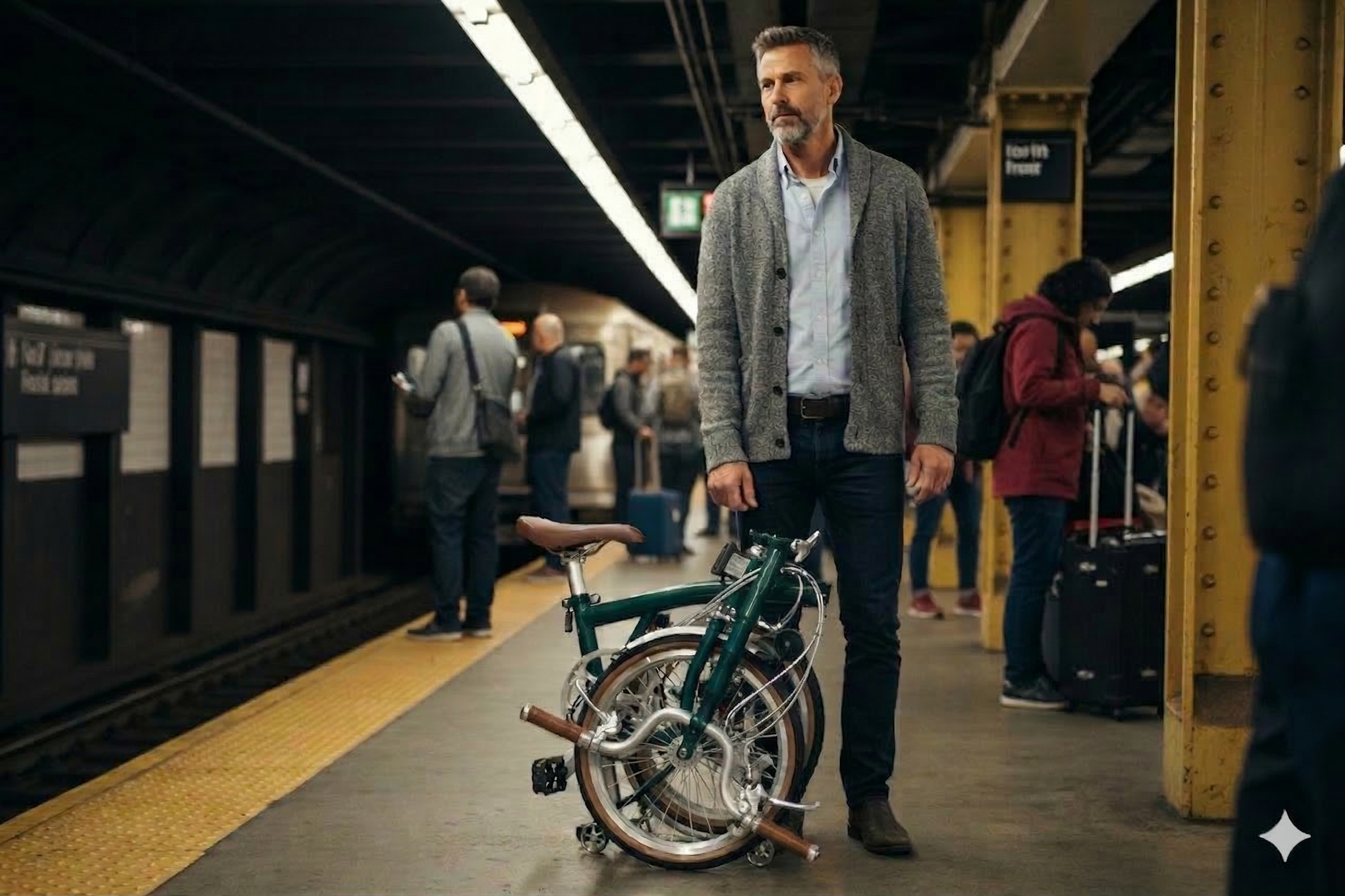 티티카카 큐브 X9 트라이폴드 접이식자전거, HD 유압 지원,X9 다크그린 제품 이미지