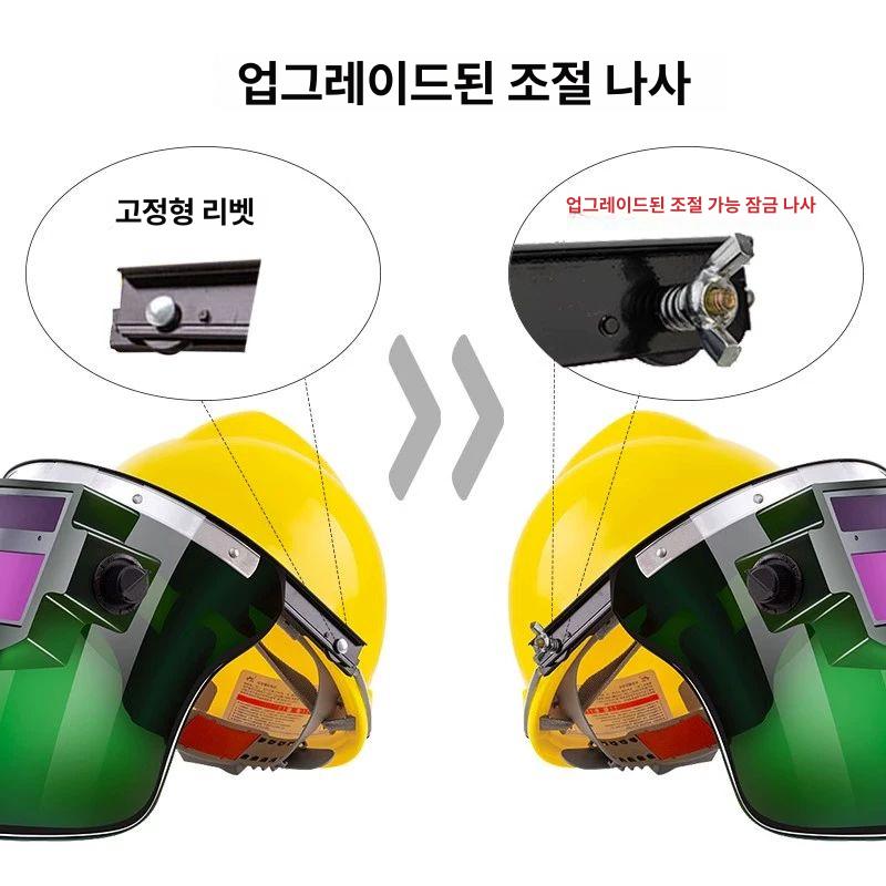 안전 모형 자동 차광 용접 면 헤드타입 얼굴보호 마스크 변광 투명 - 상세 이미지 4