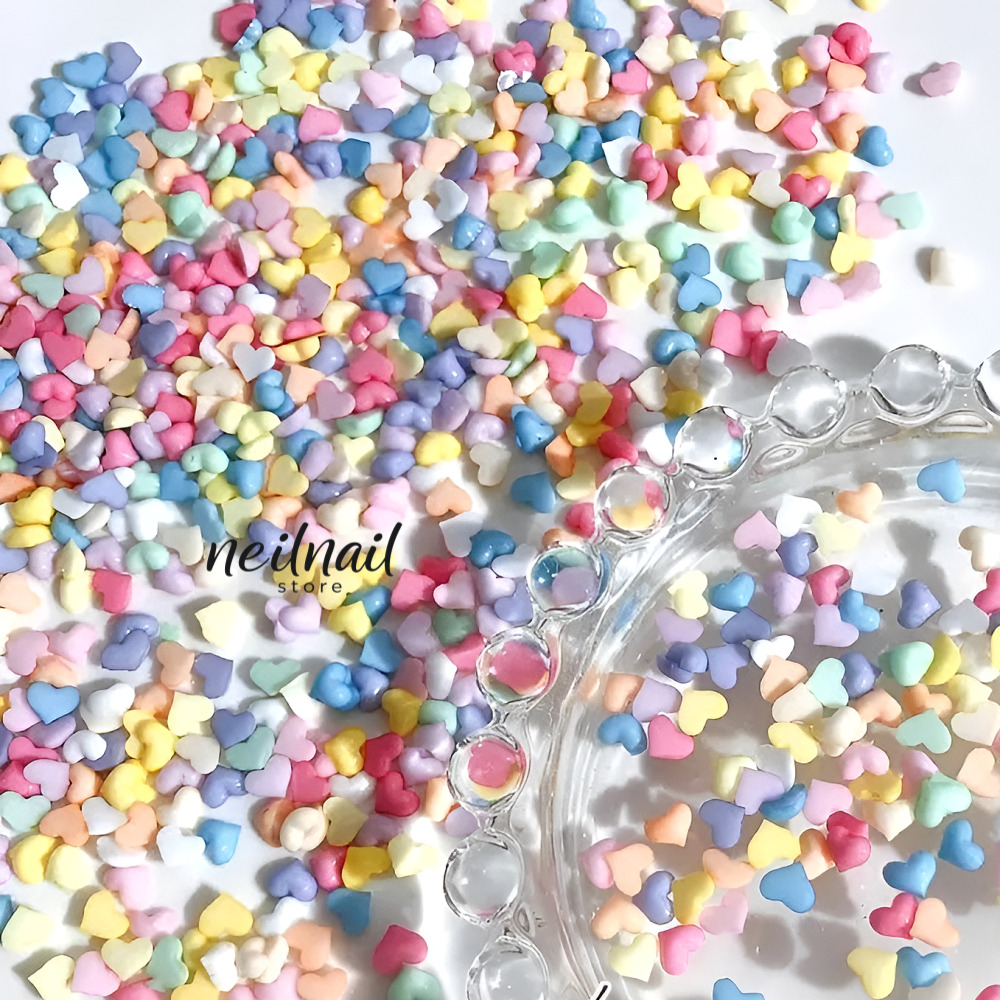 파스텔 미니 캔디 하트 네일파츠 랜덤믹스 10pcs 이미지 2