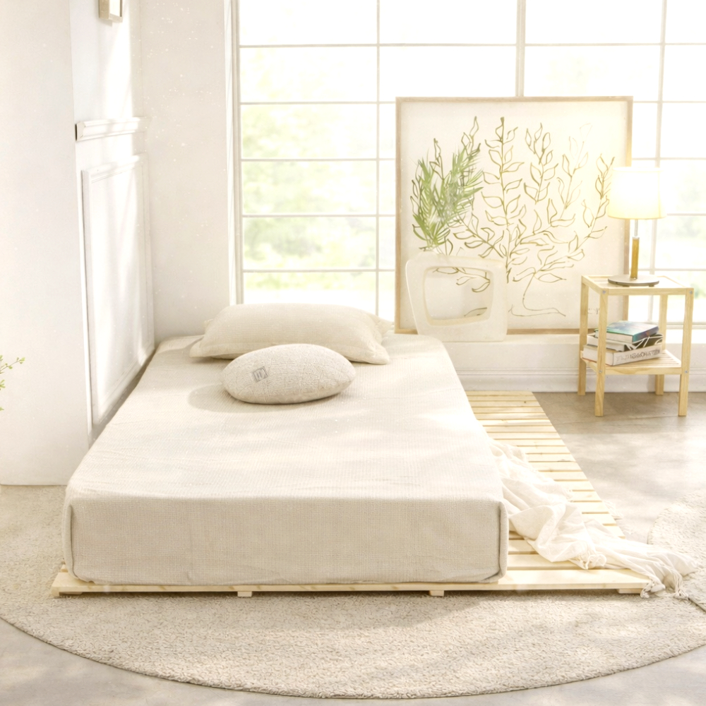 루체 4단 접이식 원목 매트리스 깔판 받침대 저상형 패밀리 싱글