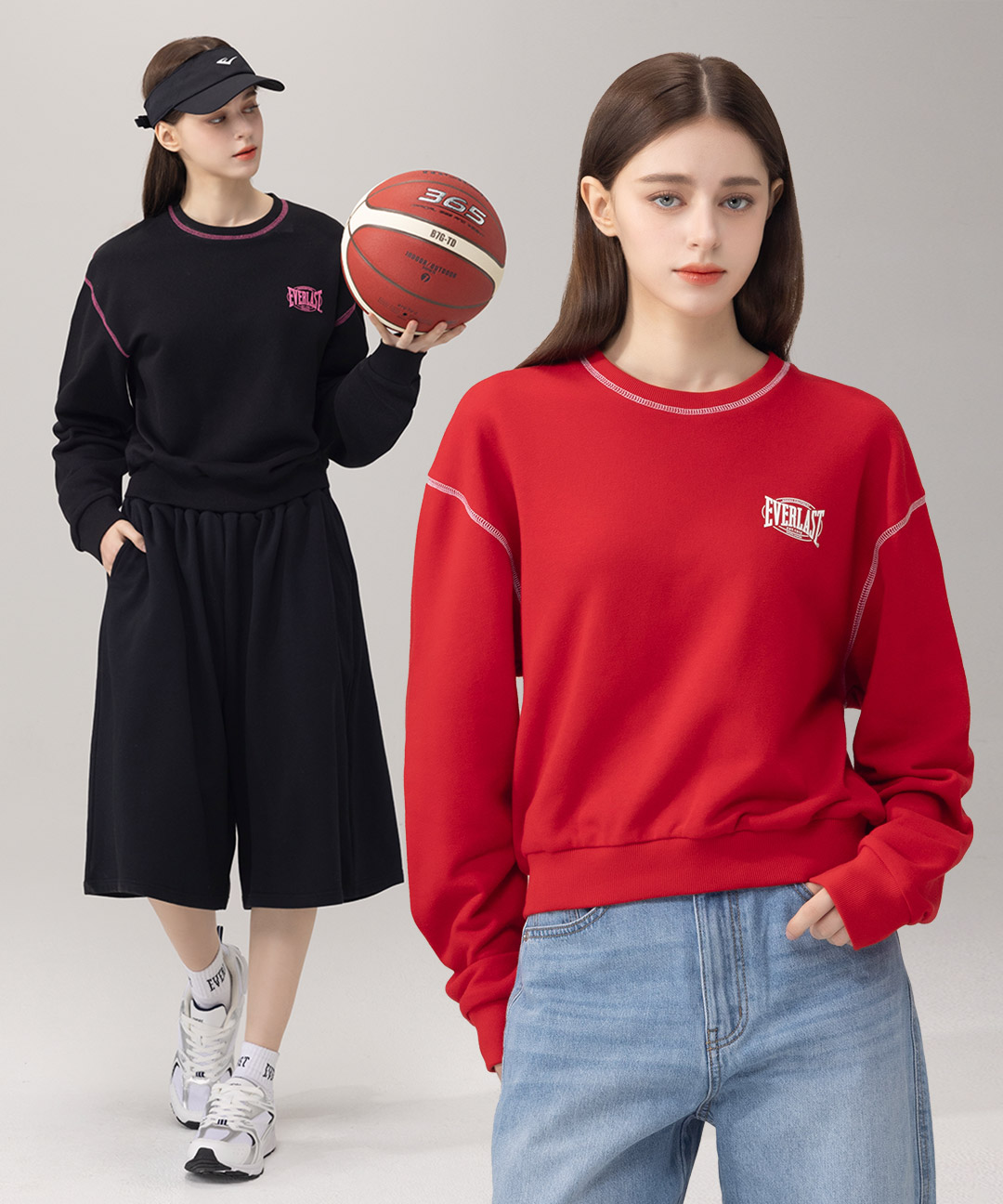 에버라스트 여성 캐주얼 트레이닝복 맨투맨+버뮤다팬츠 이미지 7