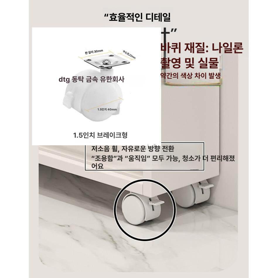 슬림 화장실 틈새수납장 사이드 일본식 정리 이동식 욕실 딥 그레이 A 조립형 - 상세 이미지 4