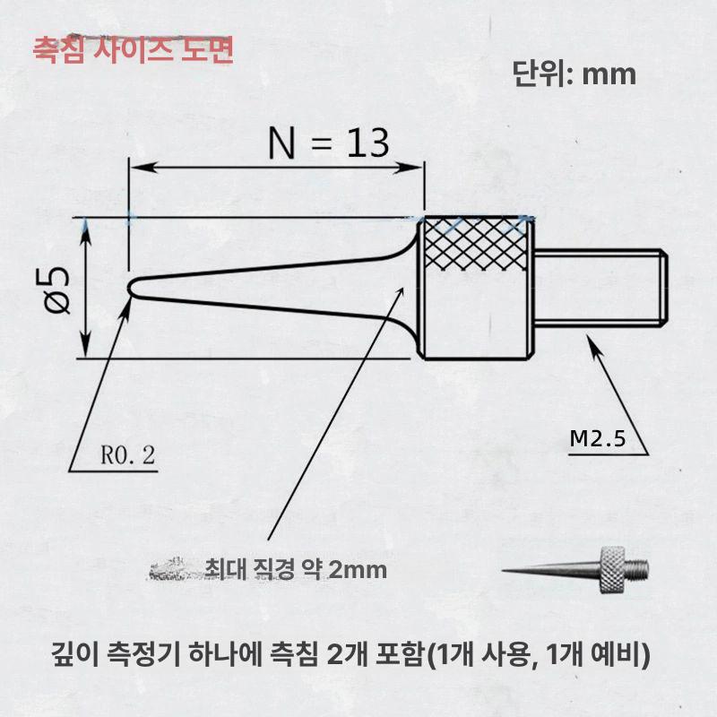 두께측정기 콘크리트 도막 테스터 도장 벽돌 표면 A. 0-10 기계식 다이얼 - 상세 이미지 3
