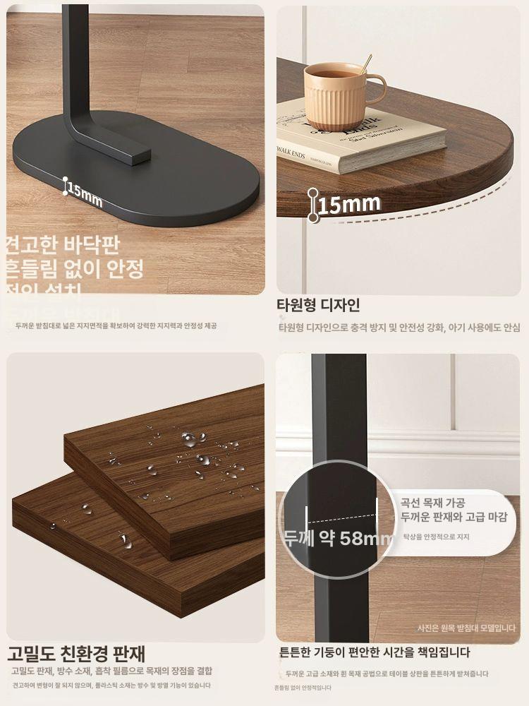 스퀘어 사이드테이블 거실 소파 협탁 미니 모던 원목 베드 컴팩트 - 상세 이미지 3