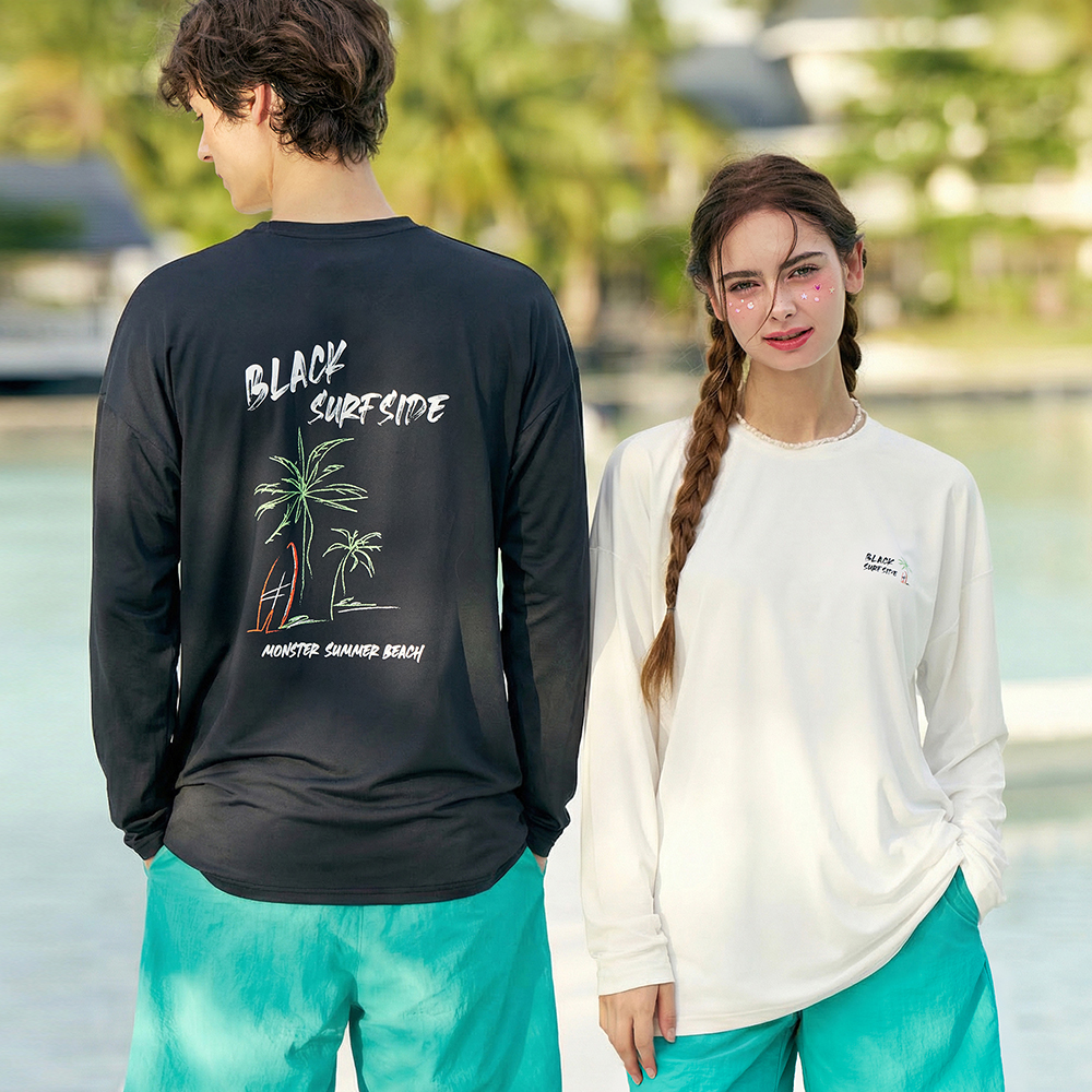 블랙몬스터핏 서프사이드 래쉬가드 롱슬리브 긴팔 수영복 상의 커플 체형커버 운동러 솔직 후기 | 실사용 리뷰 - 대표 이미지