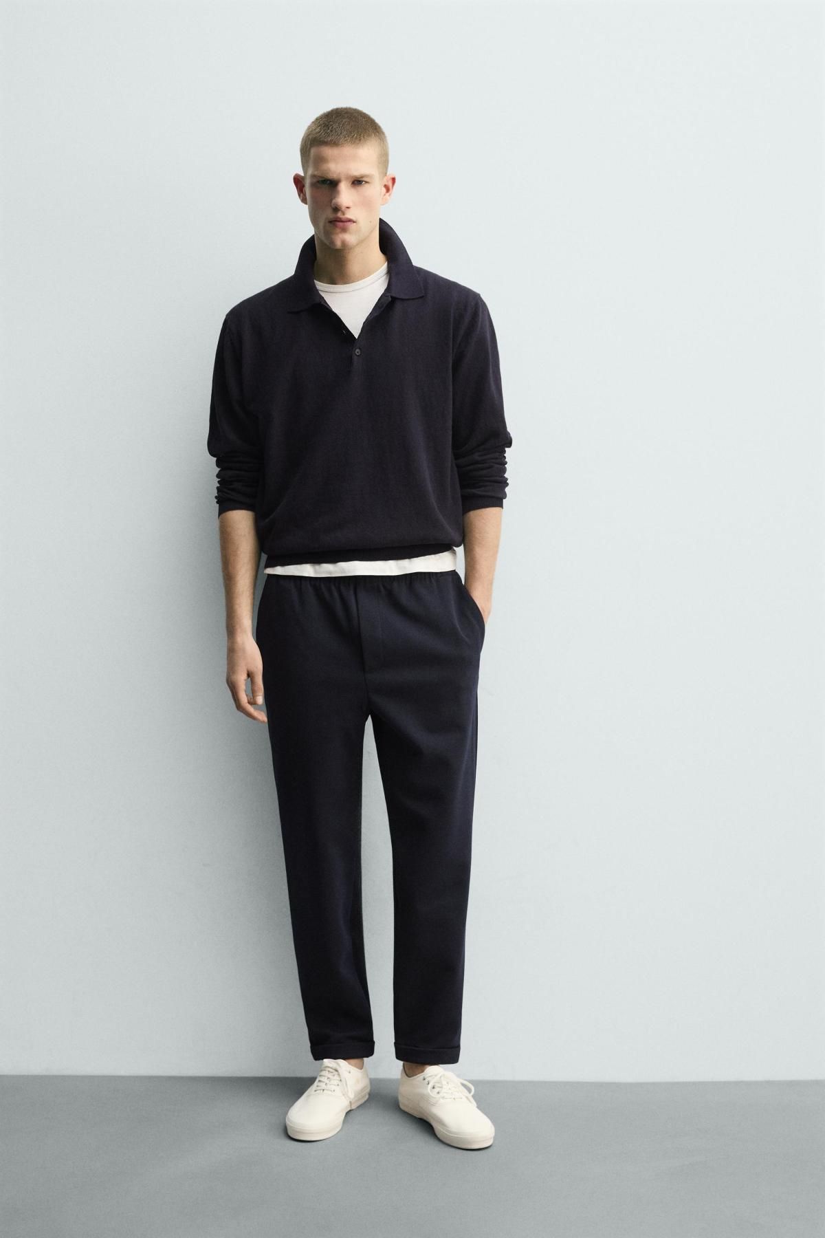 자라 테크니컬 논아이론 조거 웨이스트 팬츠 0347/890 NAVY MARL - 상세 이미지 2