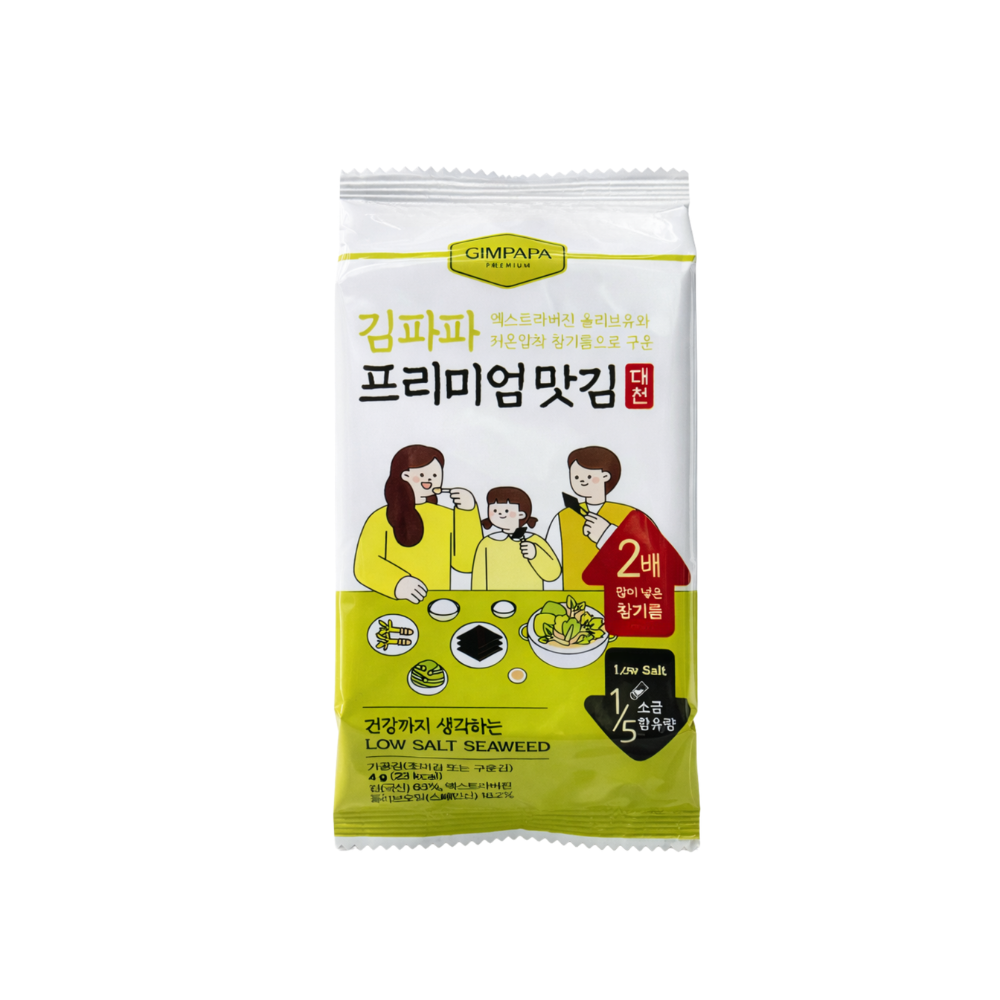 저염 도시락김 유아 어린이 반찬 올리브유 김파파 32개입, 1개 이미지 2